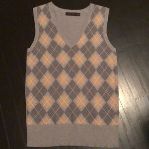 Limited Gray & Mustard Argyle Sweater Vest, size S